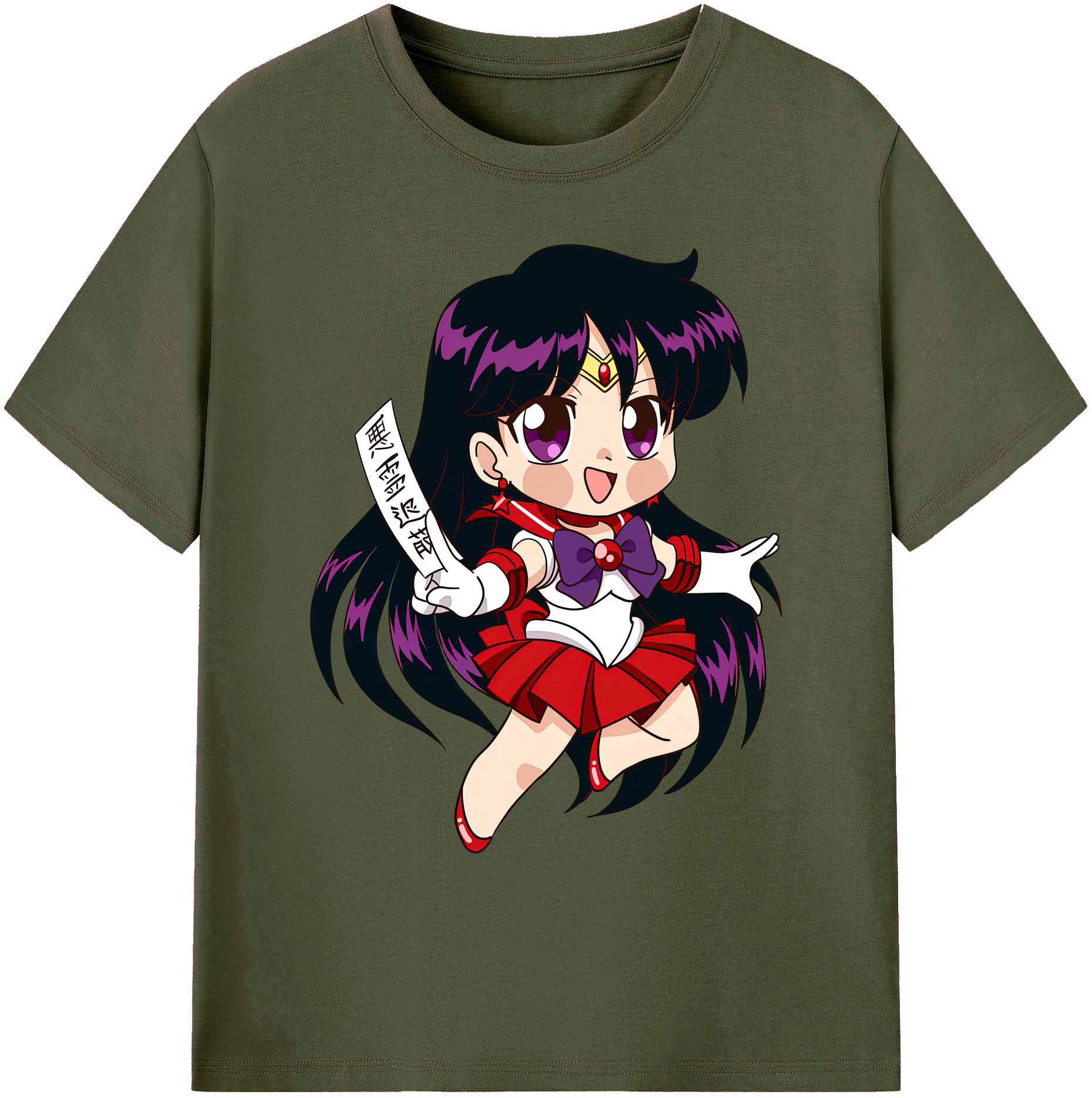 （画像用） 美少女戦士セーラームーン 火野レイ ひの レイ Sailor Moon Hino Rei （セーラーマーズ,Sailor Mars） 綿100％ メンズ半袖Tシャツ｜肌触りやわらか＆通気性
